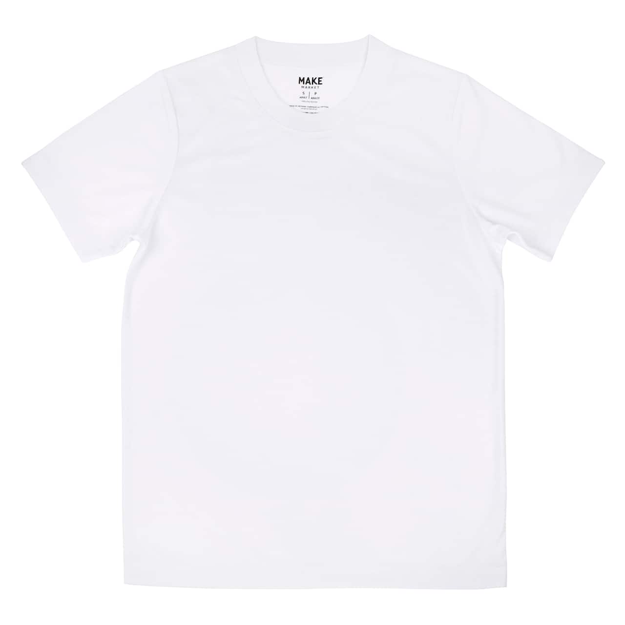 T-shirt blanc à col rond en polyester pour adulte de Make Market